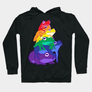 Gay Pride Frog Stack Hoodie